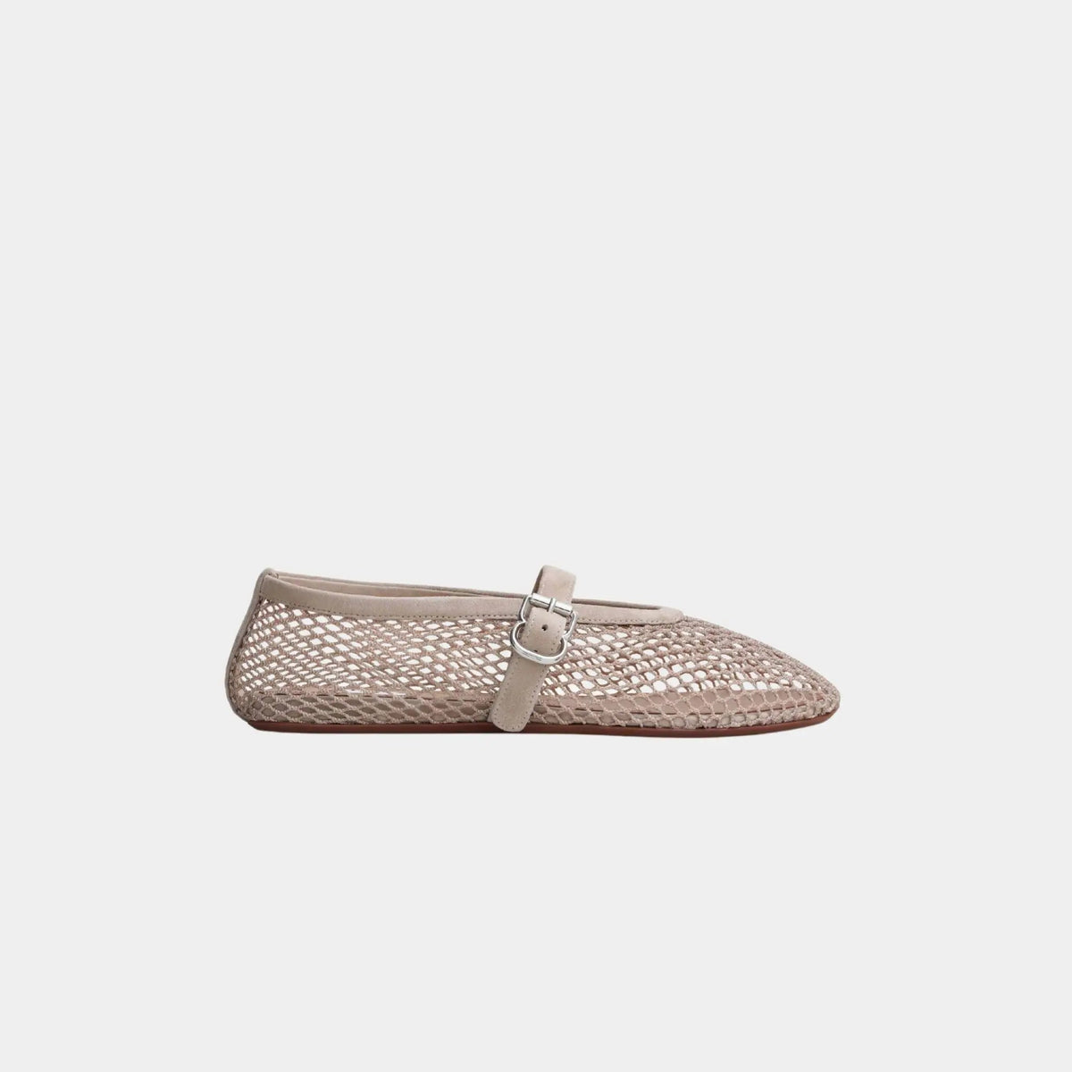 Ballet Flats in Fishnet and Suede Goatskin