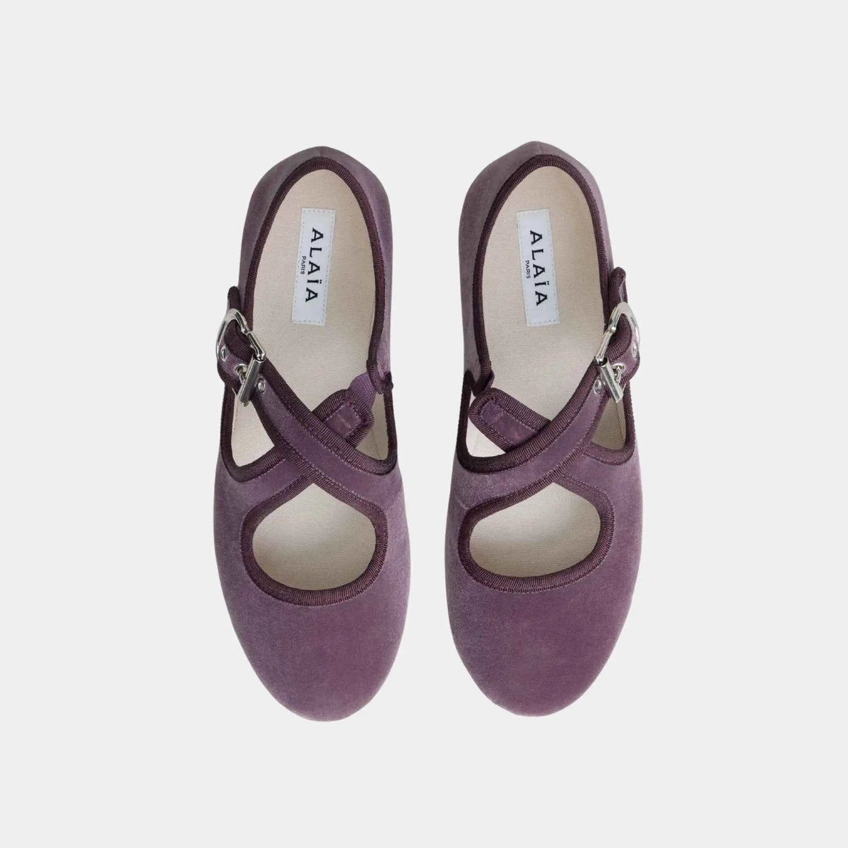 Criss Cross Ballet Flats in Velvet