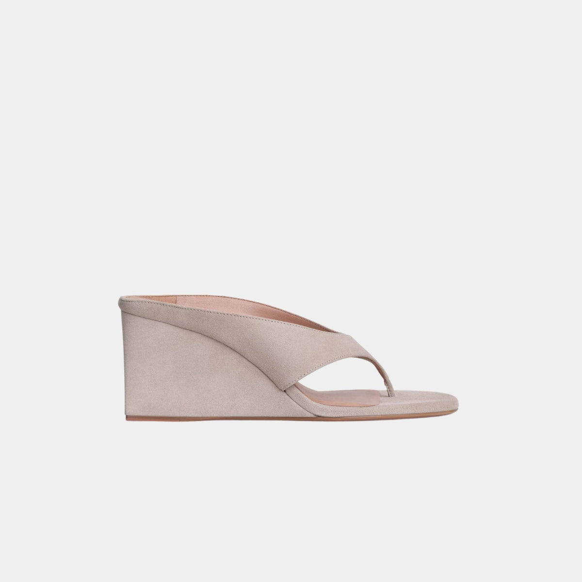 Cube Thong Mules In Suede Goatskin