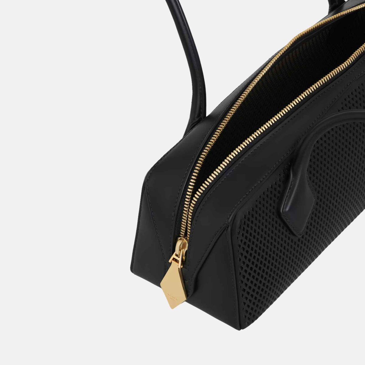 Le Teckel Medium Bag In Perforated Leather