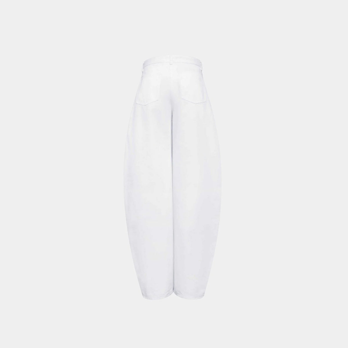 Low Waist Round Jeans in White Denim