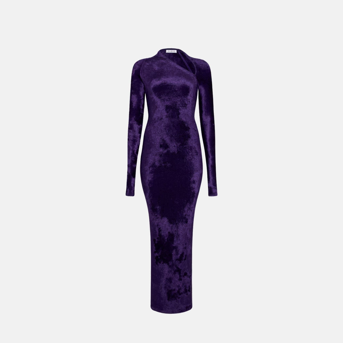 Maxi Bodycon Dress In Shiny Velvet Knit