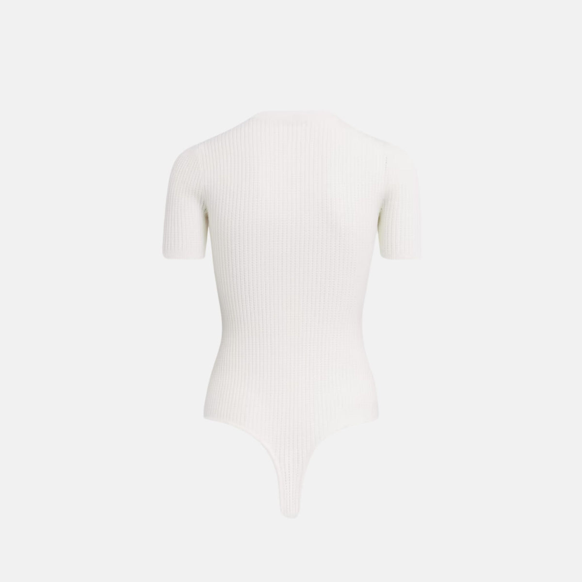 Short Sleeve Body In Sheer Wool Knit With Fine Open Lace Knit