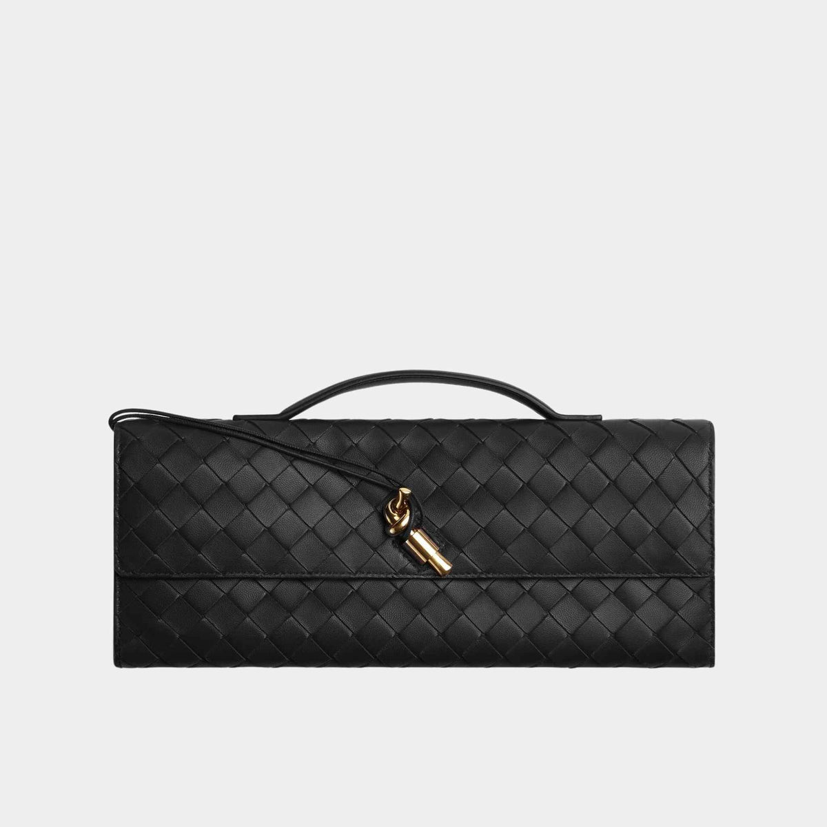 Andiamo Top Handle Clutch Intrecciato Leather