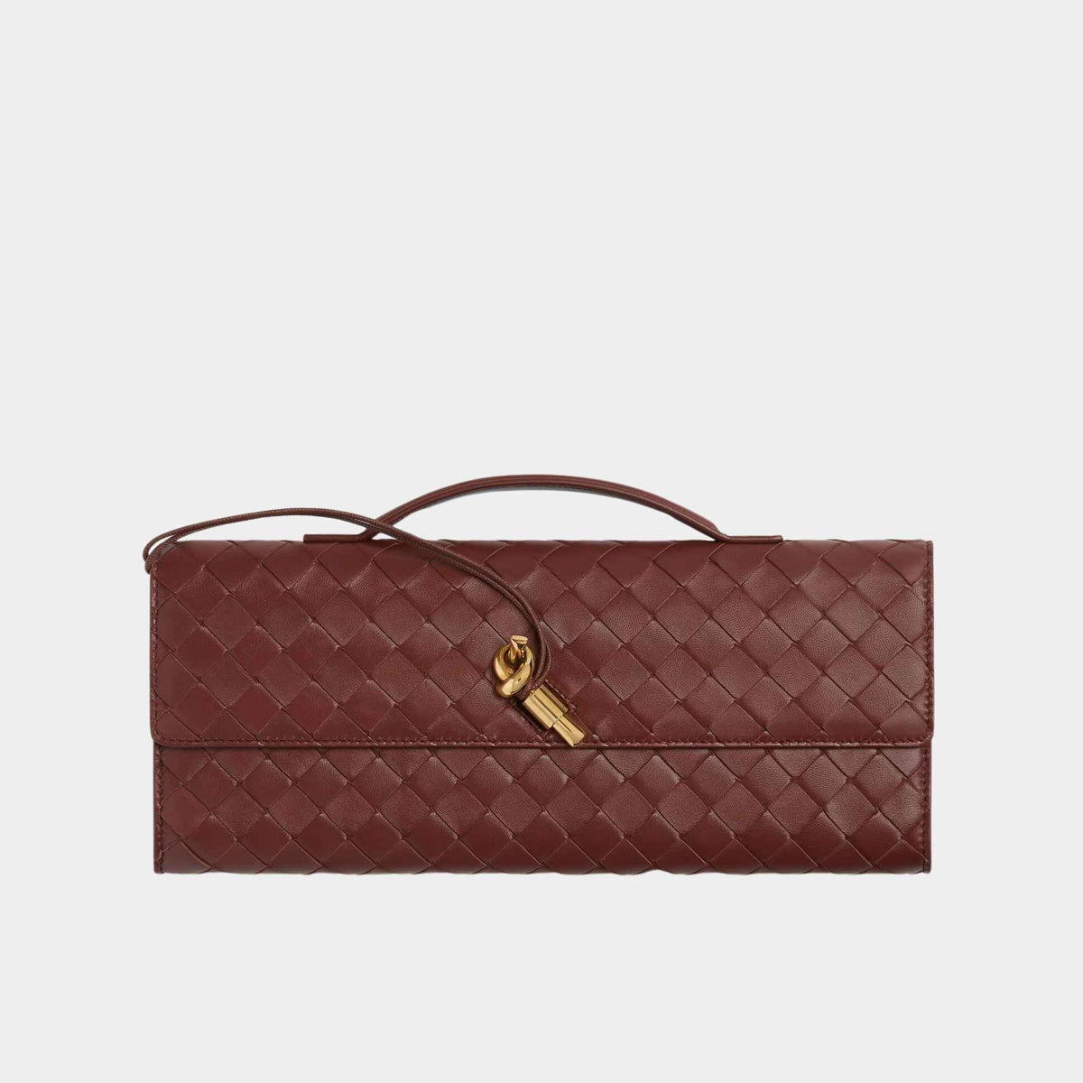 Andiamo Top Handle Clutch Intrecciato Leather