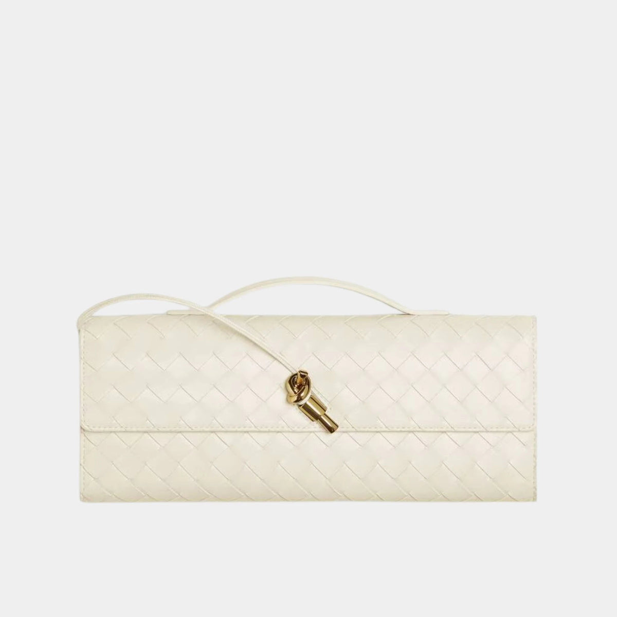 Andiamo Top Handle Clutch Intrecciato Leather
