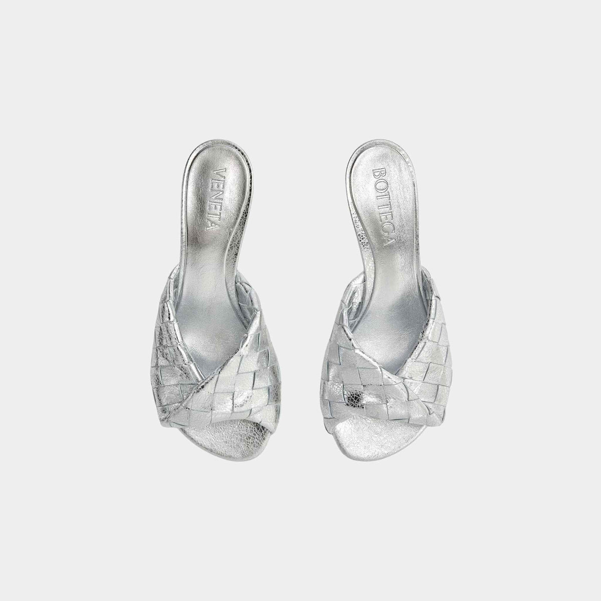 Blink Kitten Heel Mule Intrecciato Laminated Leather