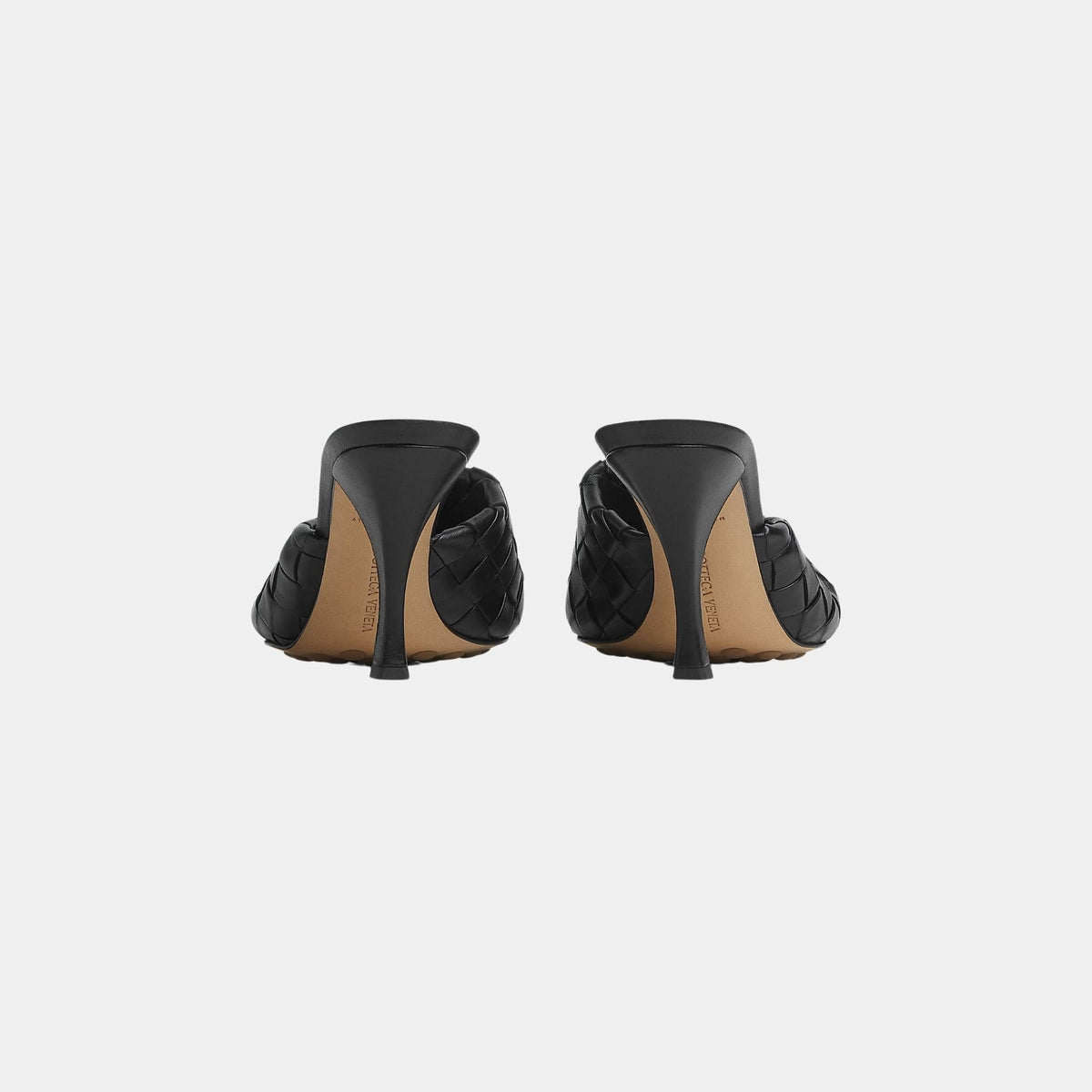 Blink Mule High Heel with Folded Detail in Intrecciato Leather