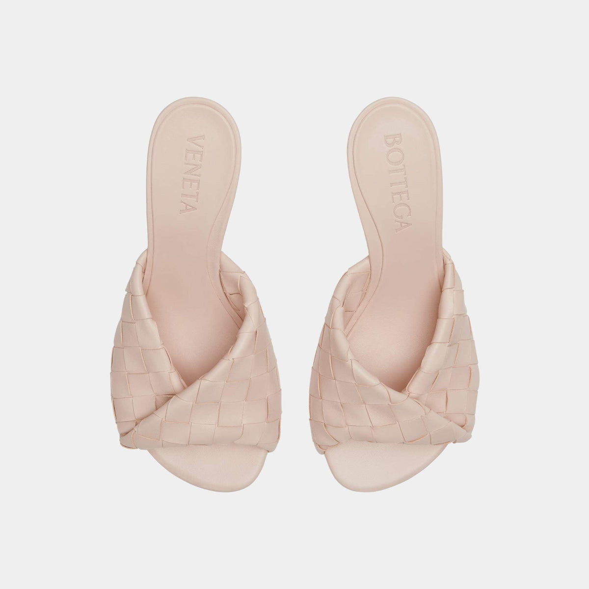 Blink Mule High Heel with Folded Detail in Intrecciato Leather