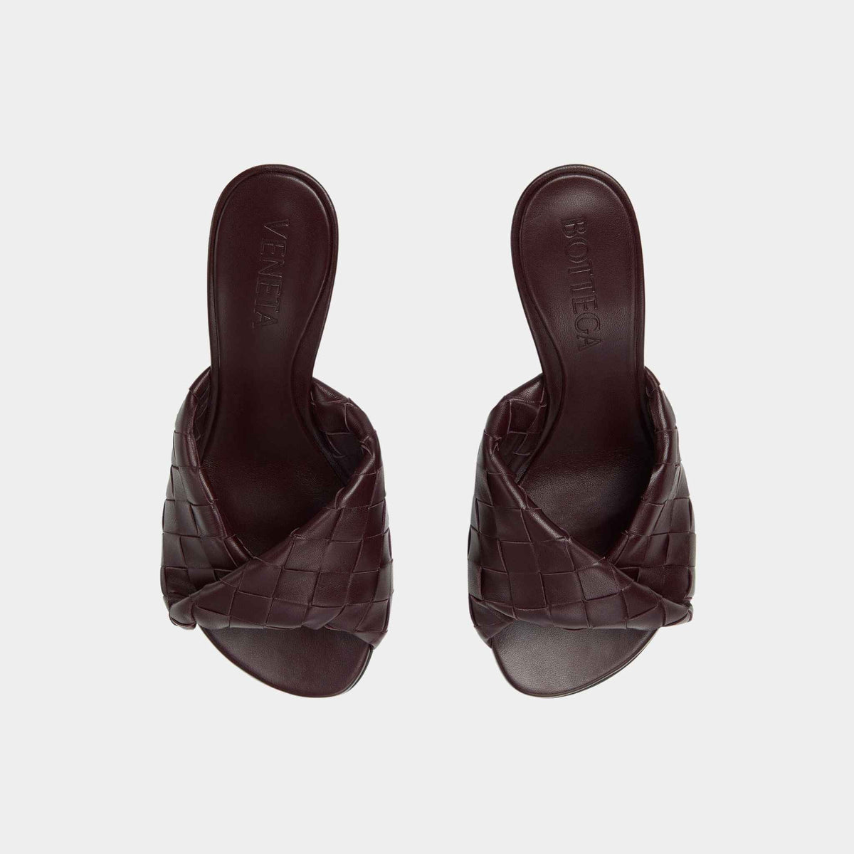 Blink Mule High Heel with Folded Detail in Intrecciato Leather