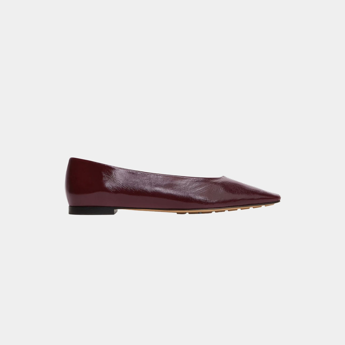 Sofia Ballerina with Supple Construction in Shiny Calfskin