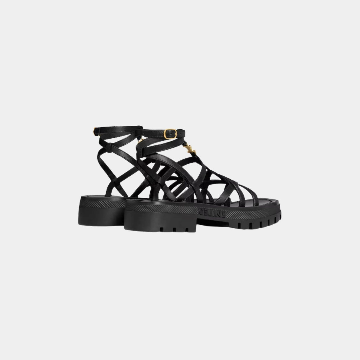 Celine Clea Triomphe Strappy Sandal in Calfskin