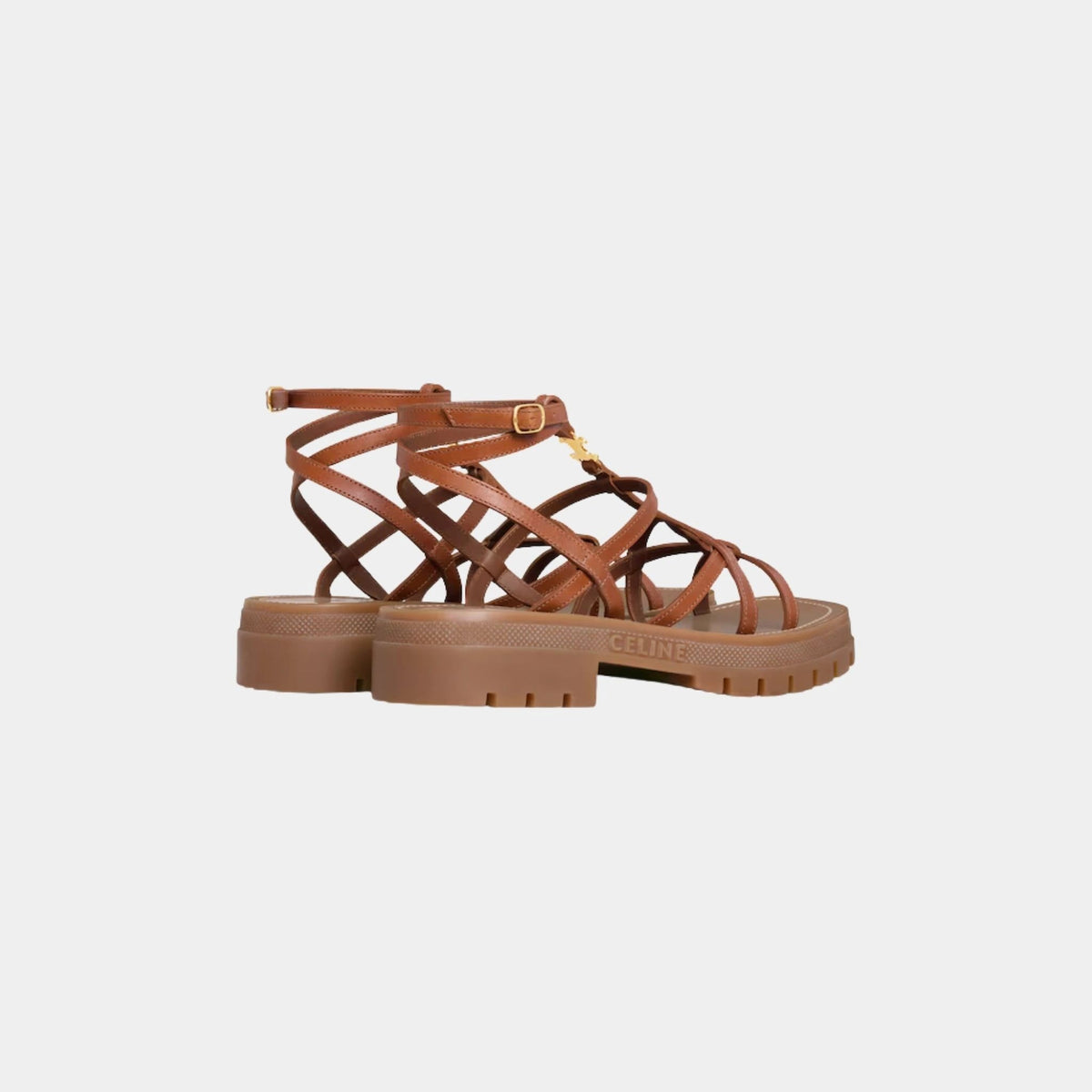 Celine Clea Triomphe Strappy Sandal in Calfskin