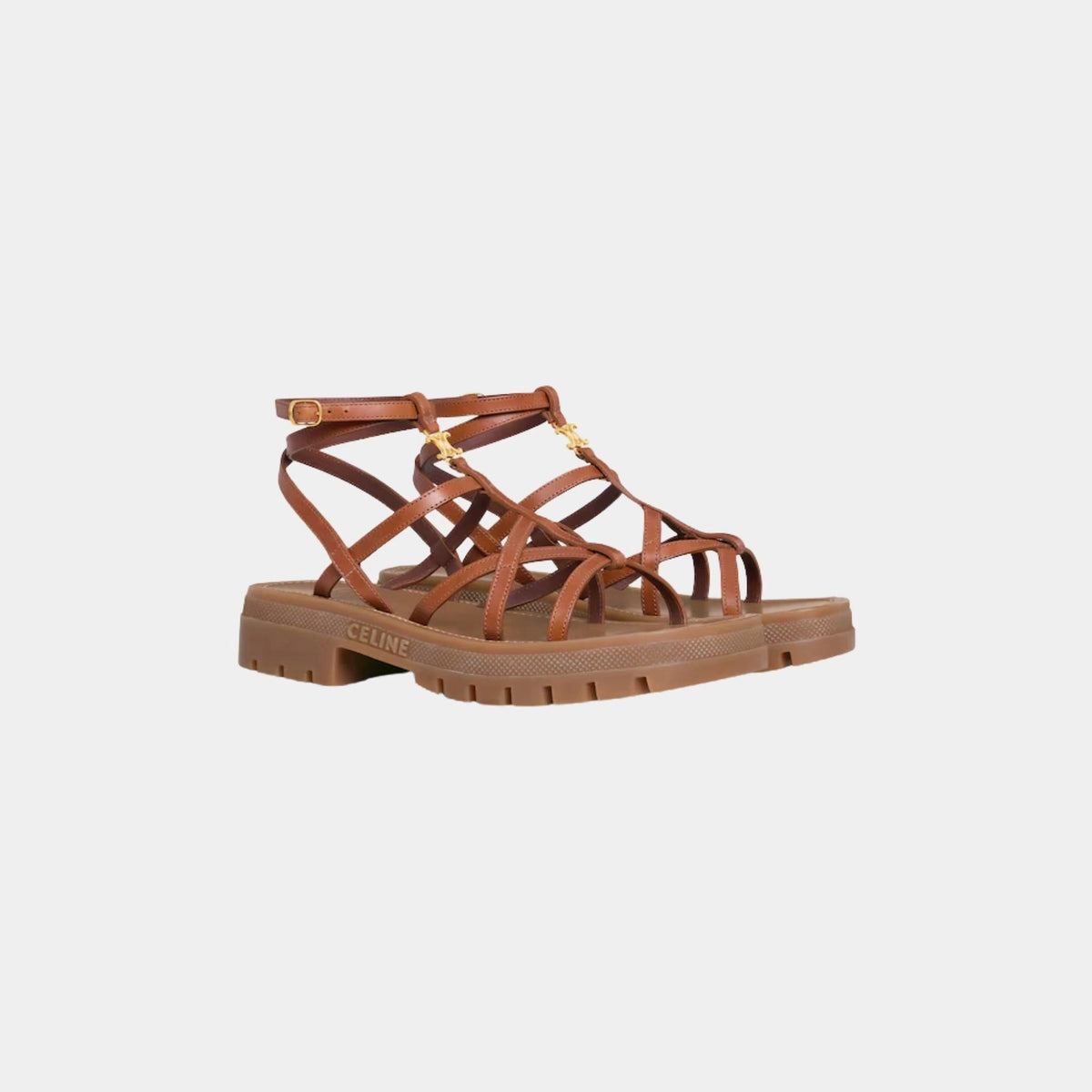 Celine Clea Triomphe Strappy Sandal in Calfskin