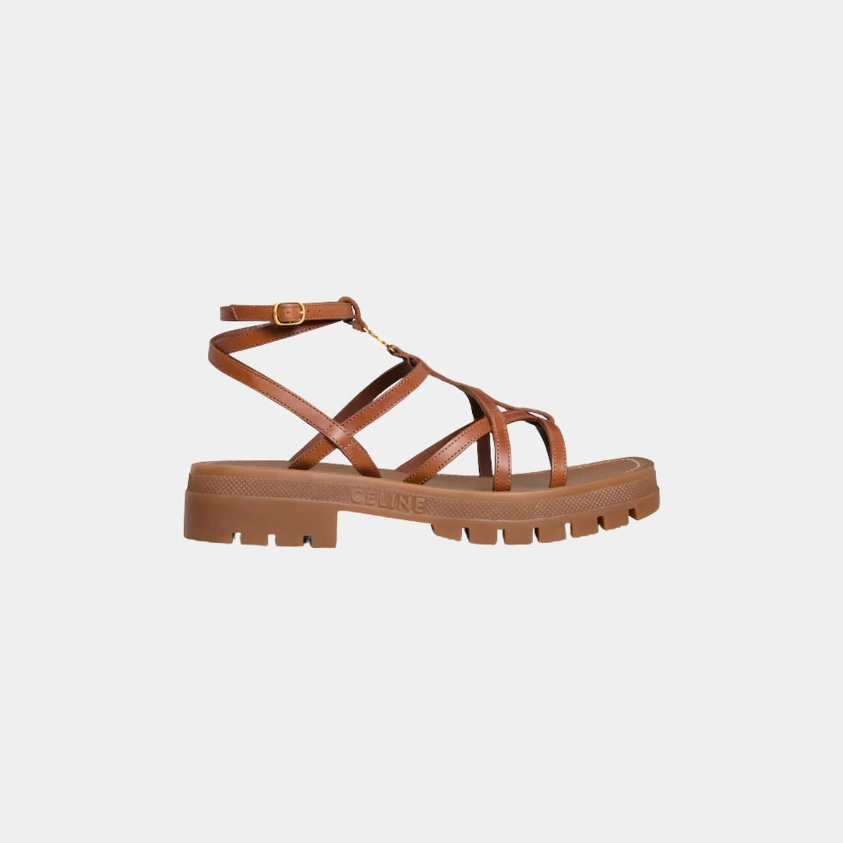 Celine Clea Triomphe Strappy Sandal in Calfskin