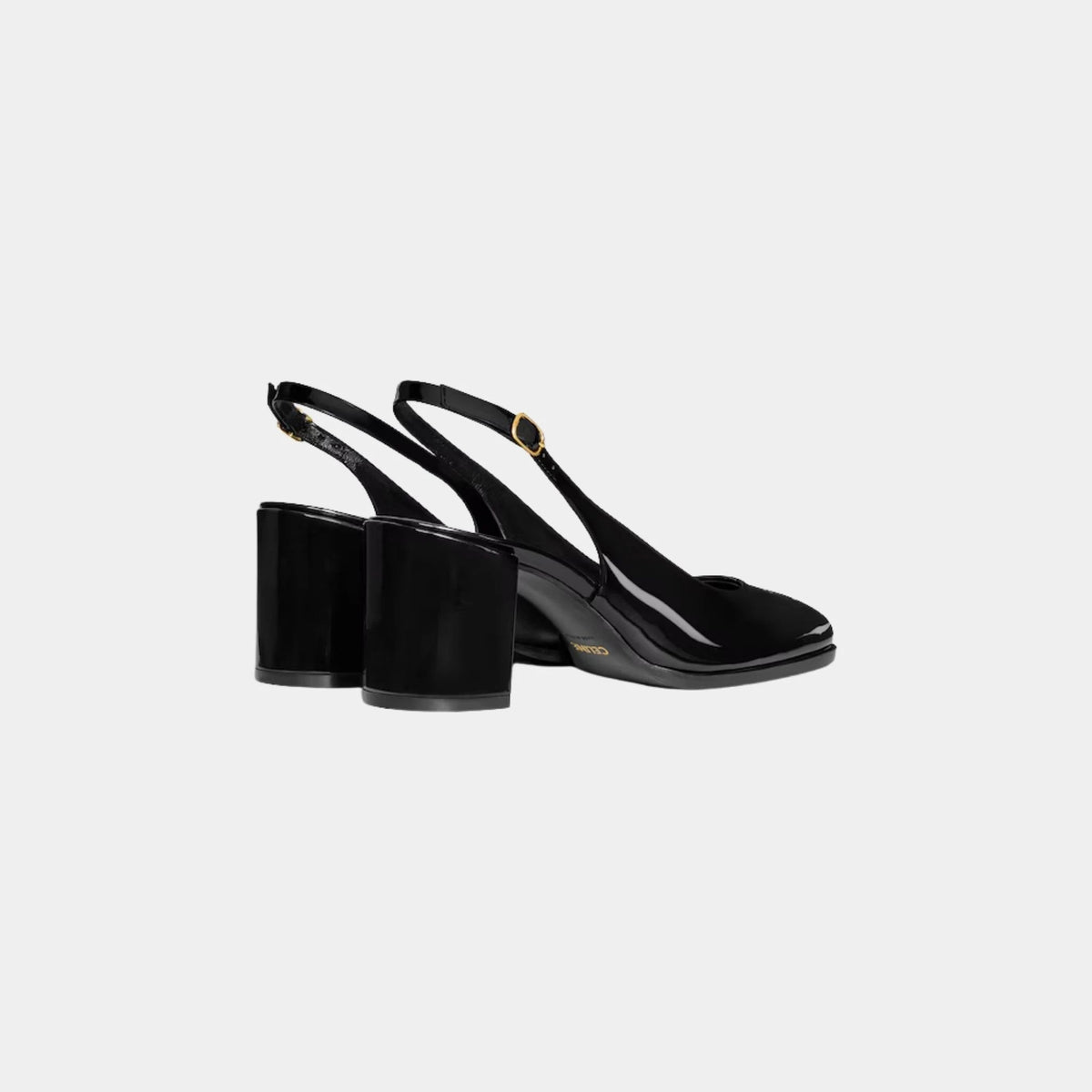 Celine Lily Perforated Triomphe Slingback in Patent Calfskin
