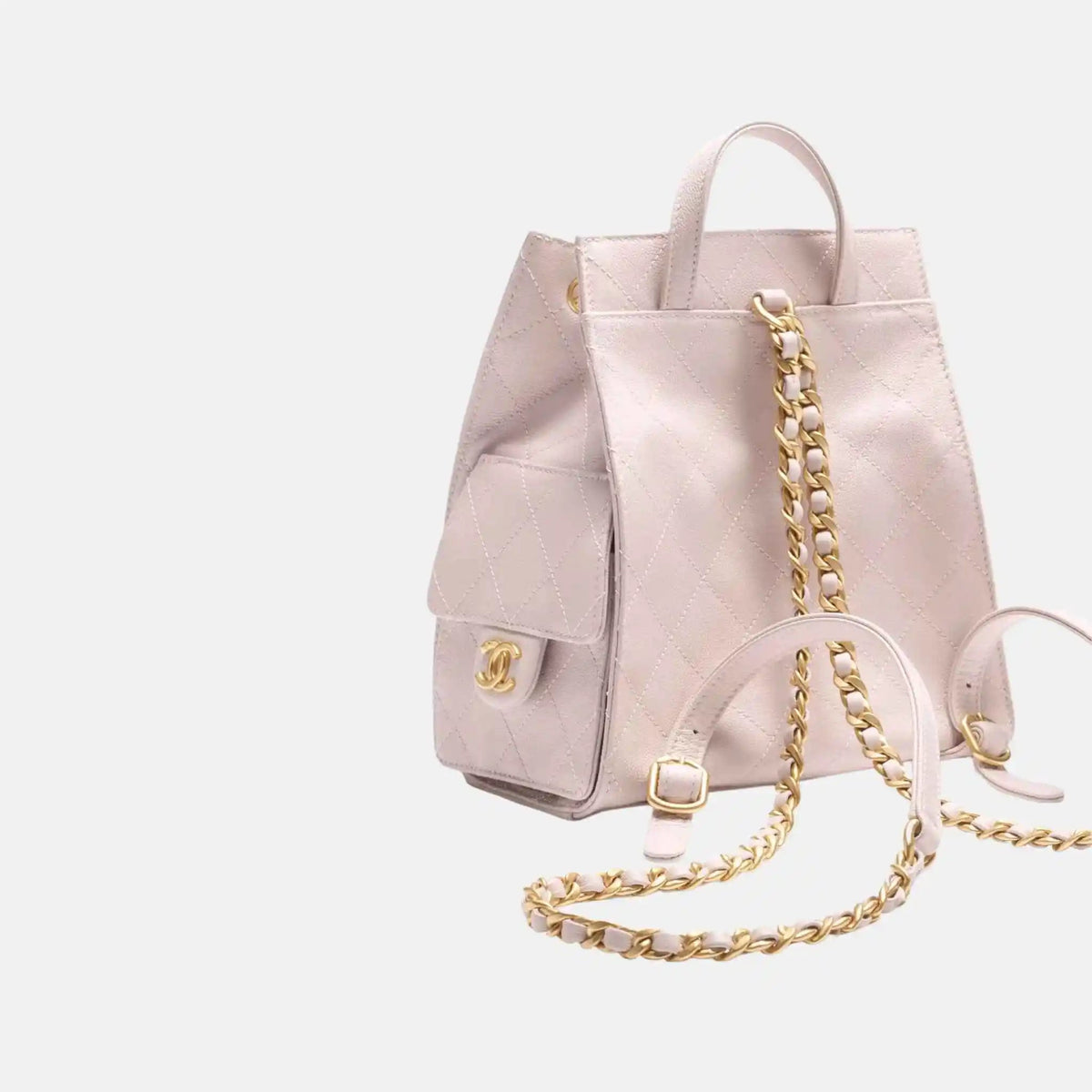 25 Medium Backpack Grained Calfskin Gold Tone Metal
