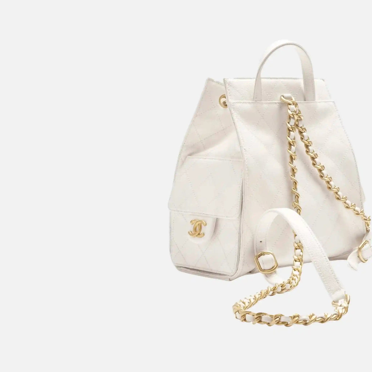 25 Medium Backpack Grained Calfskin Gold Tone Metal