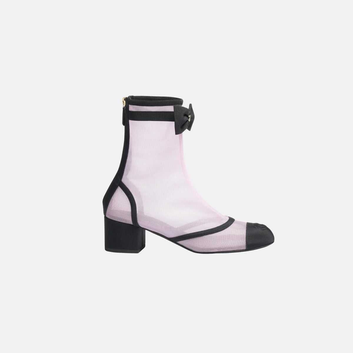Ankle Boots in Mesh and Grosgrain