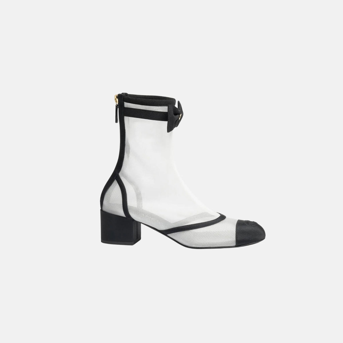 Ankle Boots in Mesh and Grosgrain