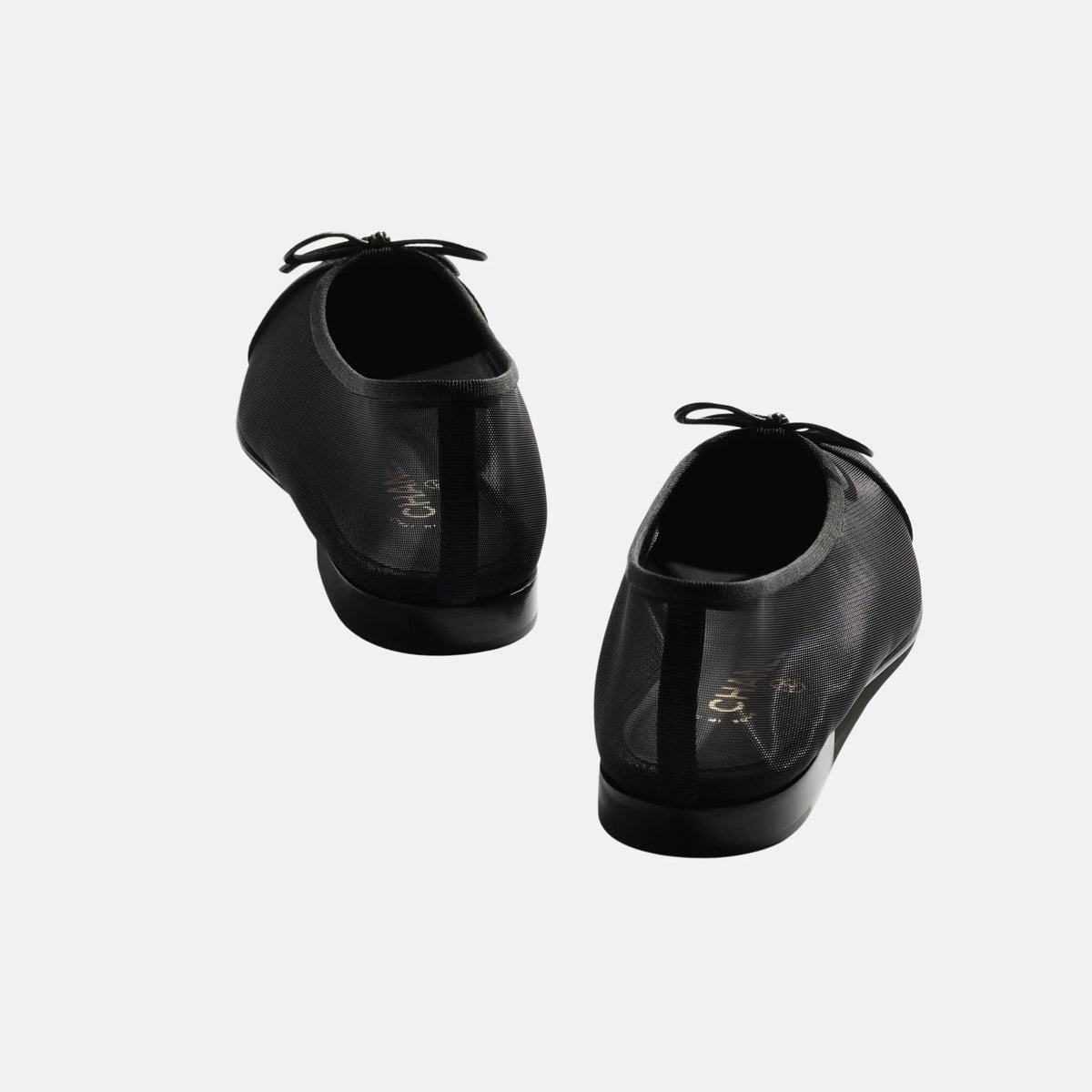 Ballet Flats in Mesh and Grosgrain