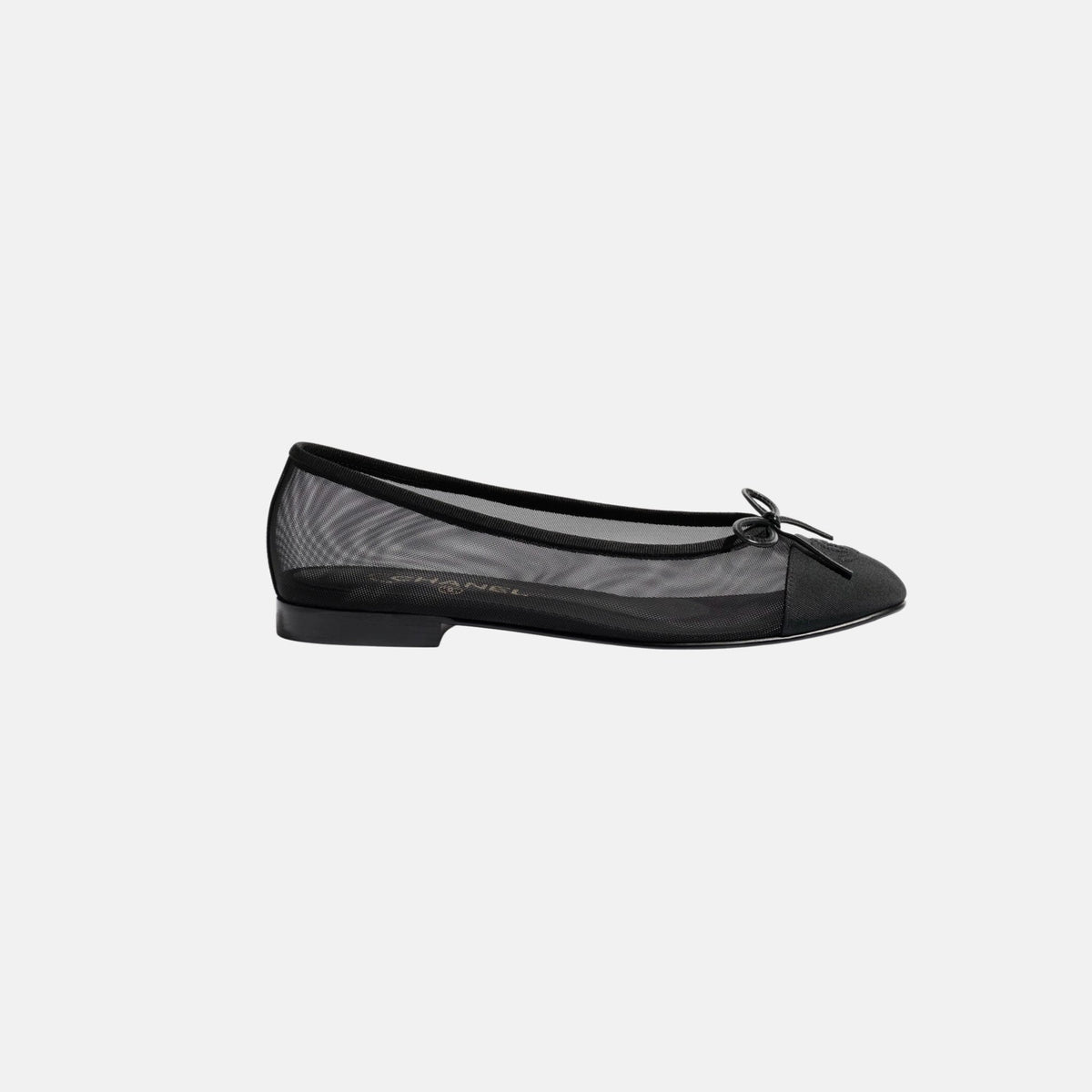 Ballet Flats in Mesh and Grosgrain