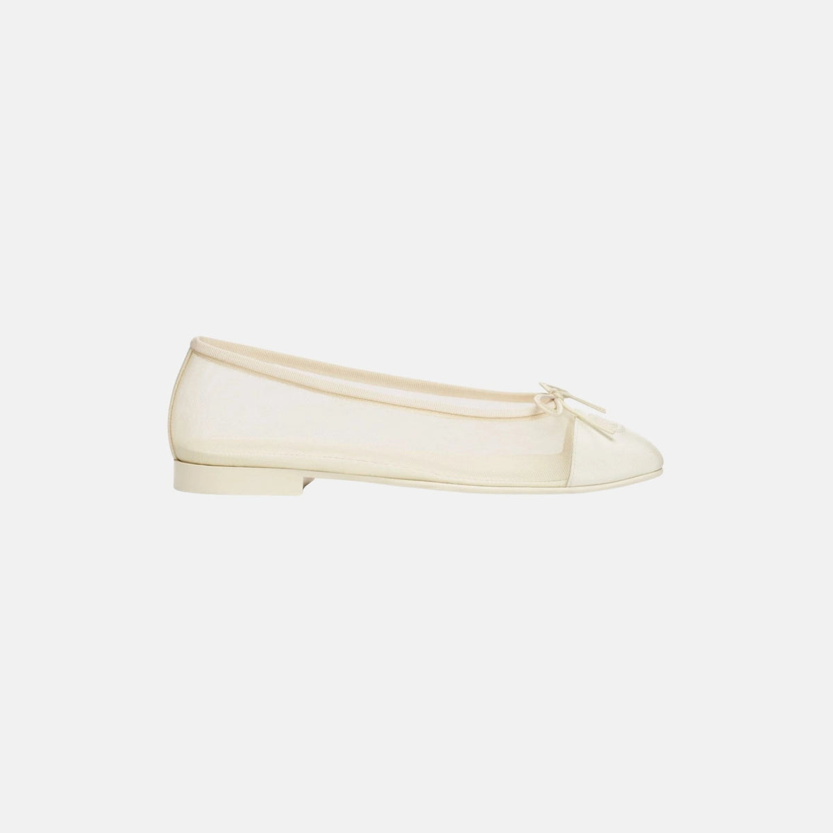 Ballet Flats in Mesh and Grosgrain