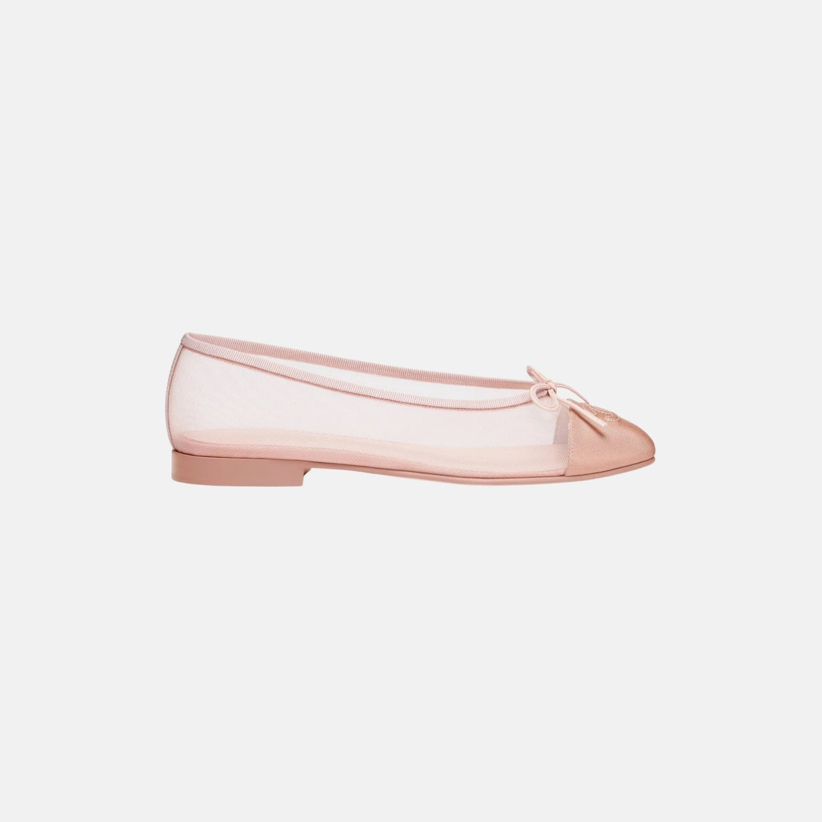 Ballet Flats in Mesh and Grosgrain