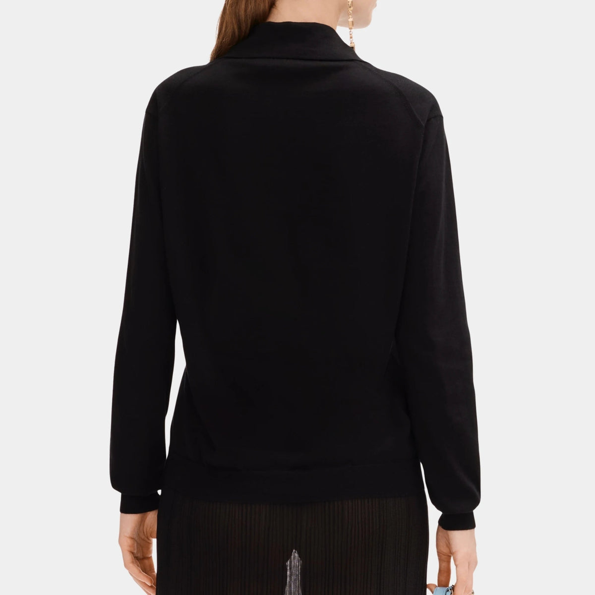 Black Cardigan in Cotton and Cashmere