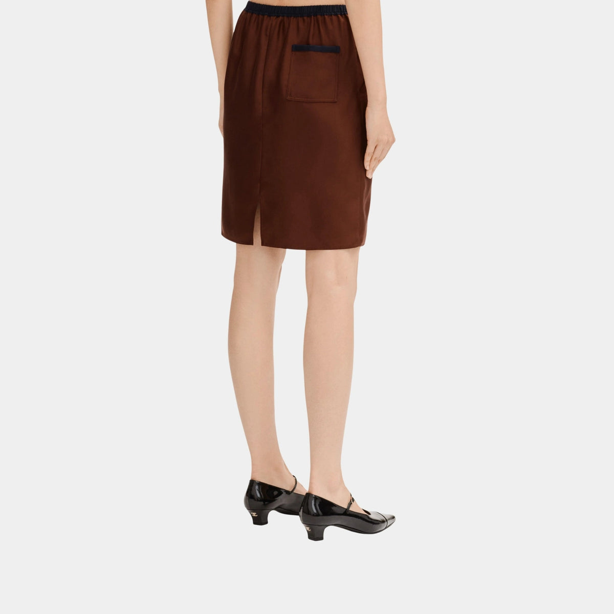 Burgundy Skirt in Silk Twill