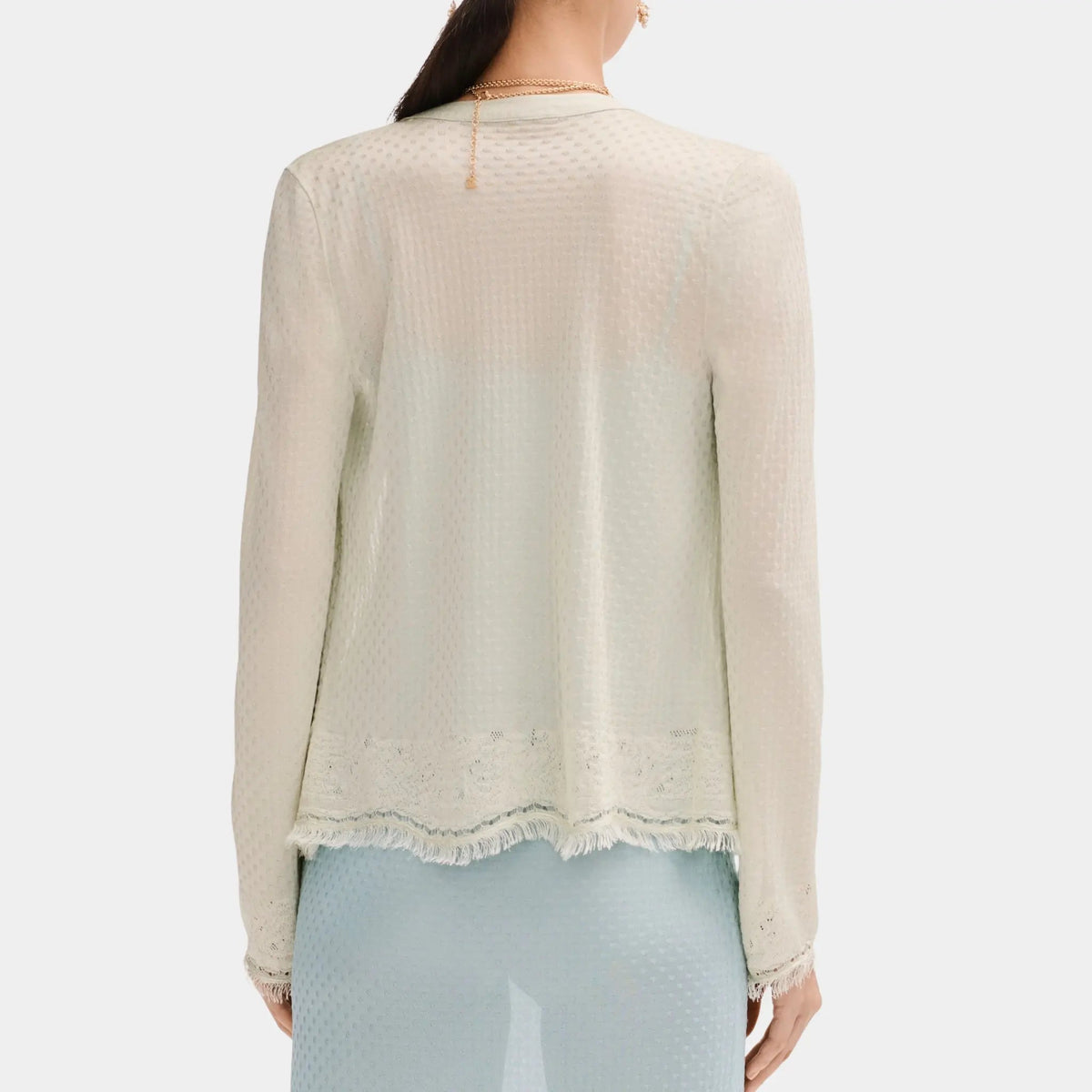 Cardigan in Mixed Fibres Light Green