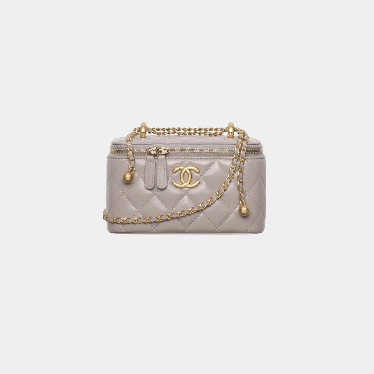 Classic Long Vanity With Chain Shiny calfskin & Gold Tone Metal