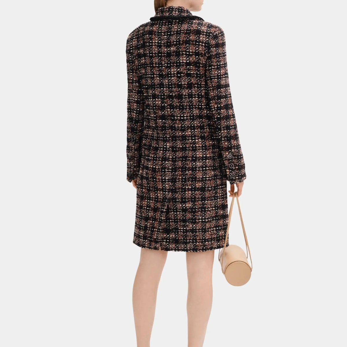 Coat in Cotton and Wool Tweed