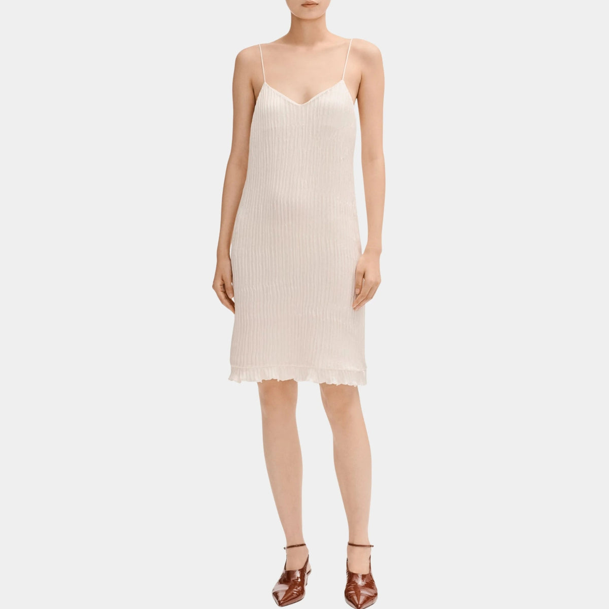 Dress in Linen and Silk Canvas