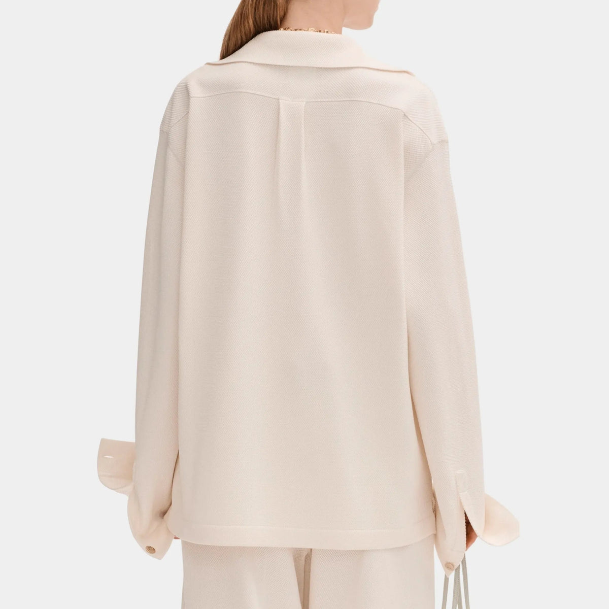 Ecru Polo in Silk and Cotton