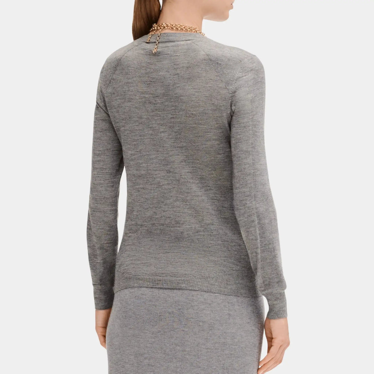 Grey Sweater in Cashmere and Silk