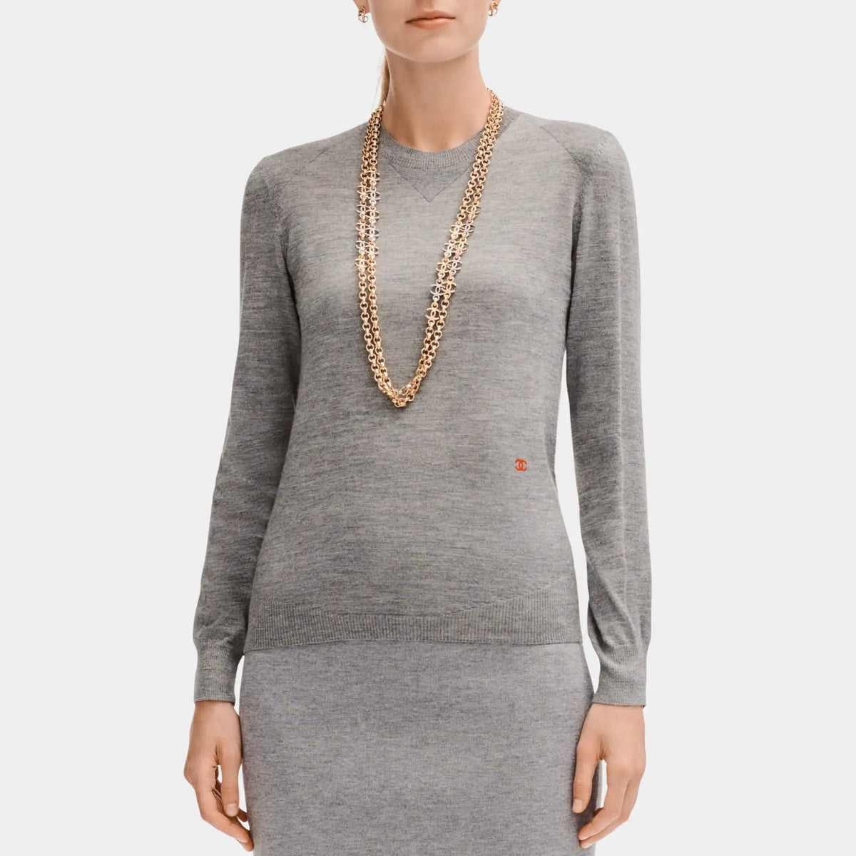 Grey Sweater in Cashmere and Silk