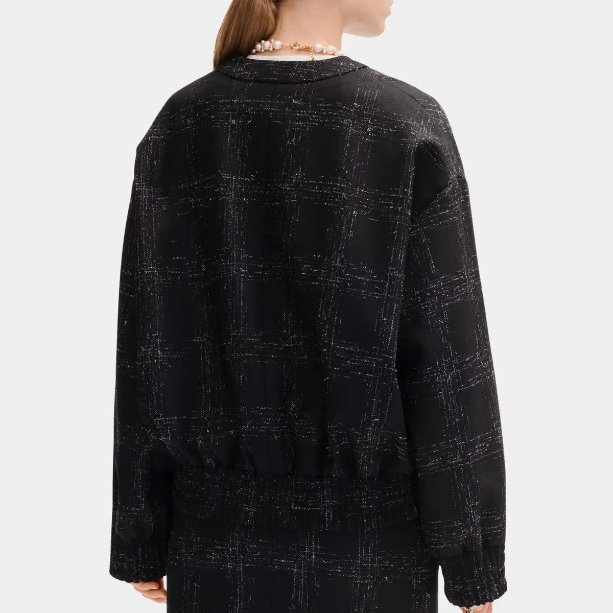 Jacket in Black and White Wool Drill