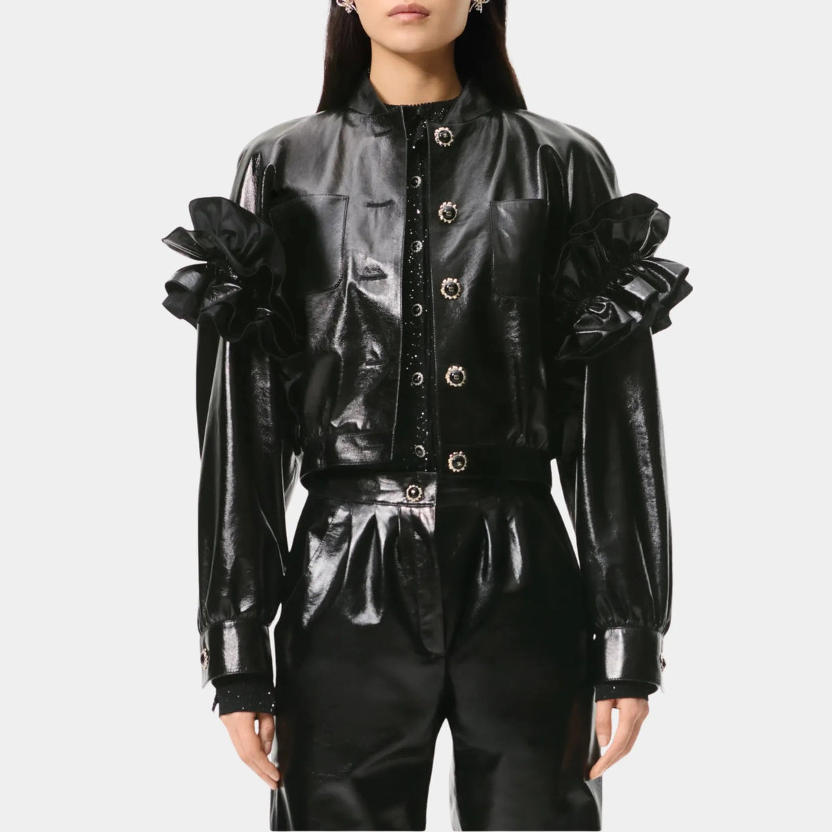 Jacket in Embroidered Lambskin