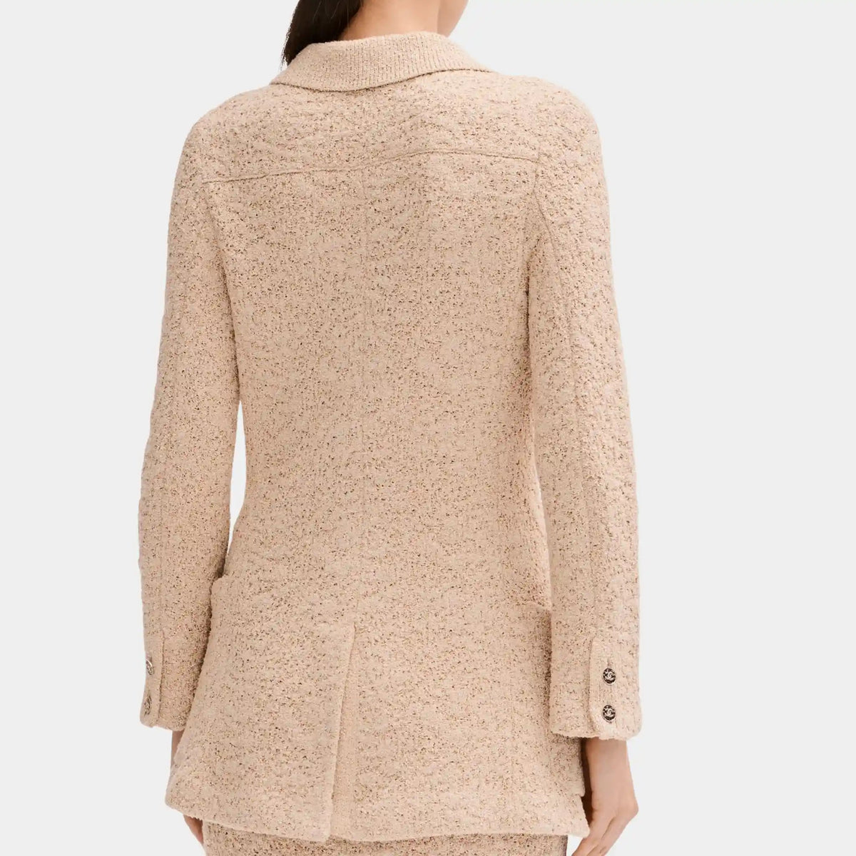 Jacket in Beige Silk And Cotton