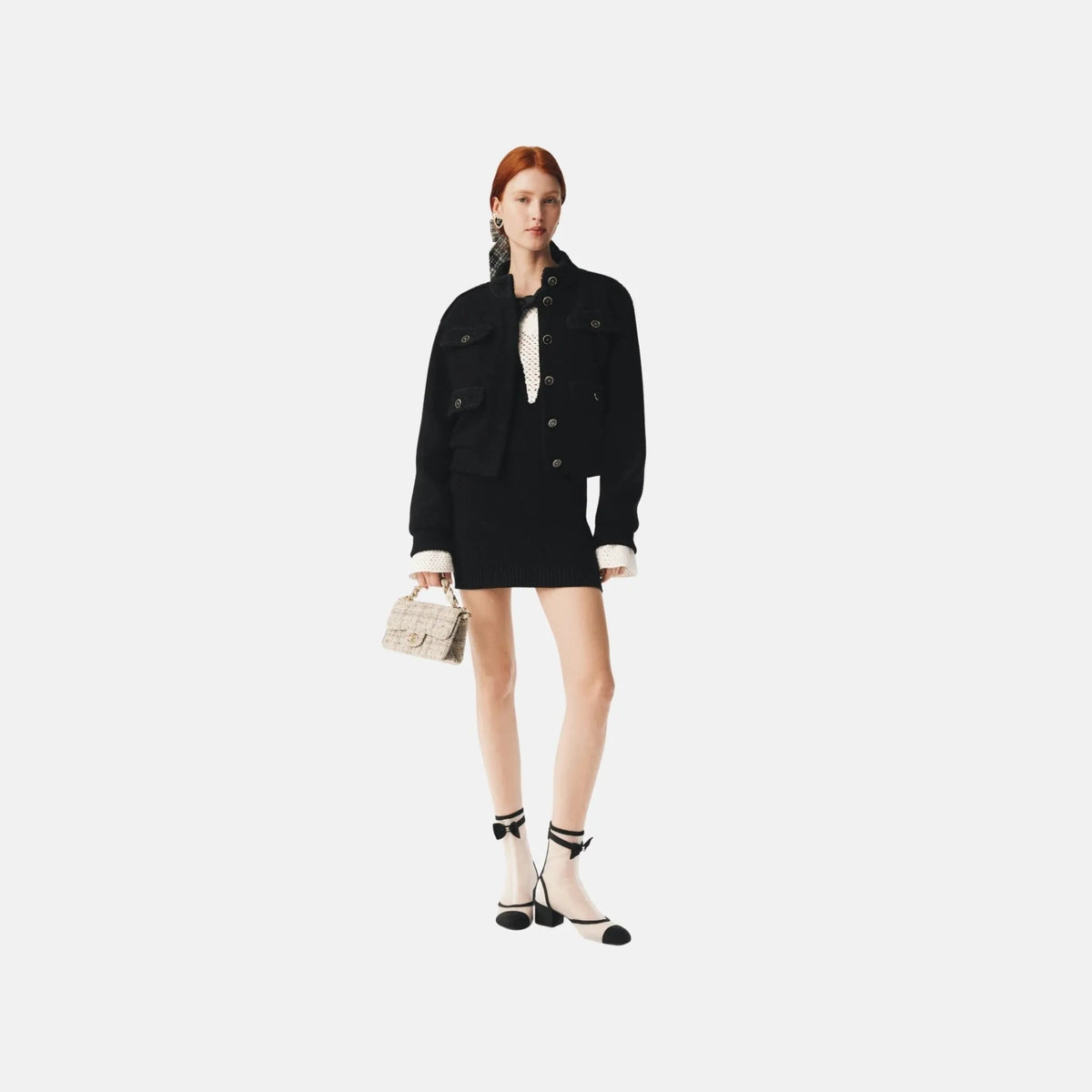 Jacket in Black Wool Tweed