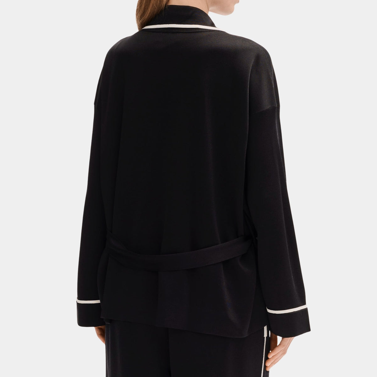 Jacket in Silk Black and White