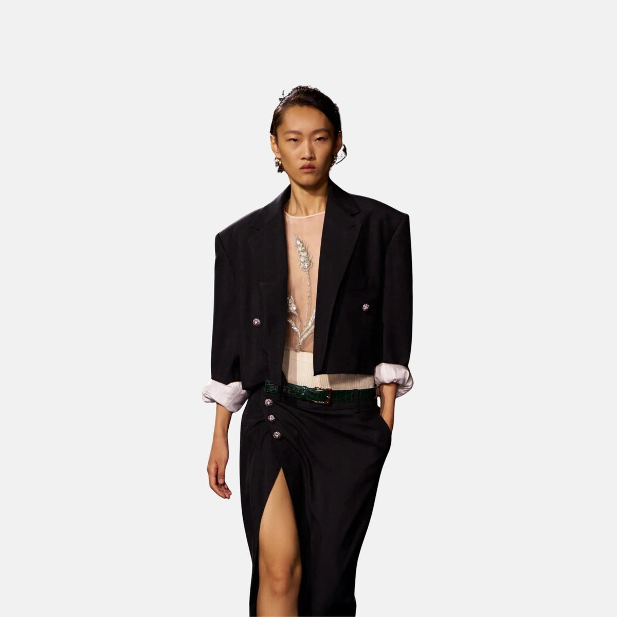 Jacket in Silk Gabardine Black