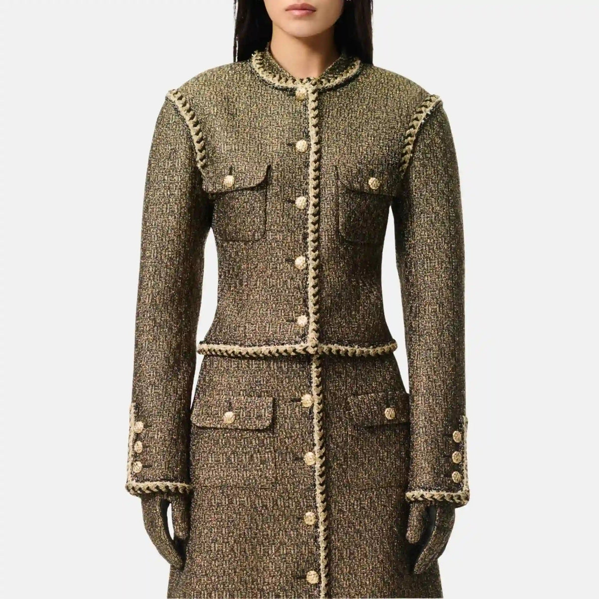 Jacket Tweed Gold And Black