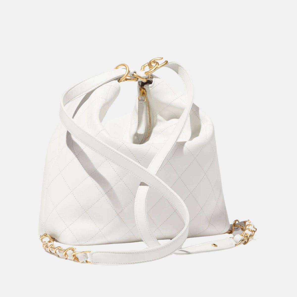 Large Backpack In Calfskin And Gold Tone Metal