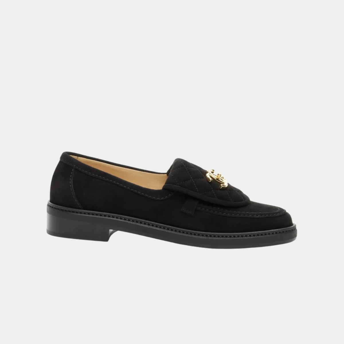 Loafers in Black Suede Kidskin