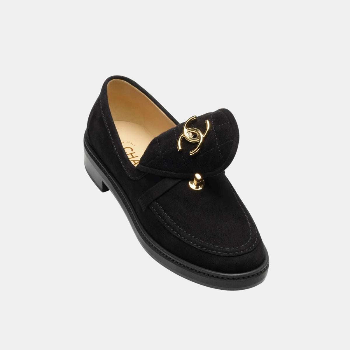 Loafers in Black Suede Kidskin
