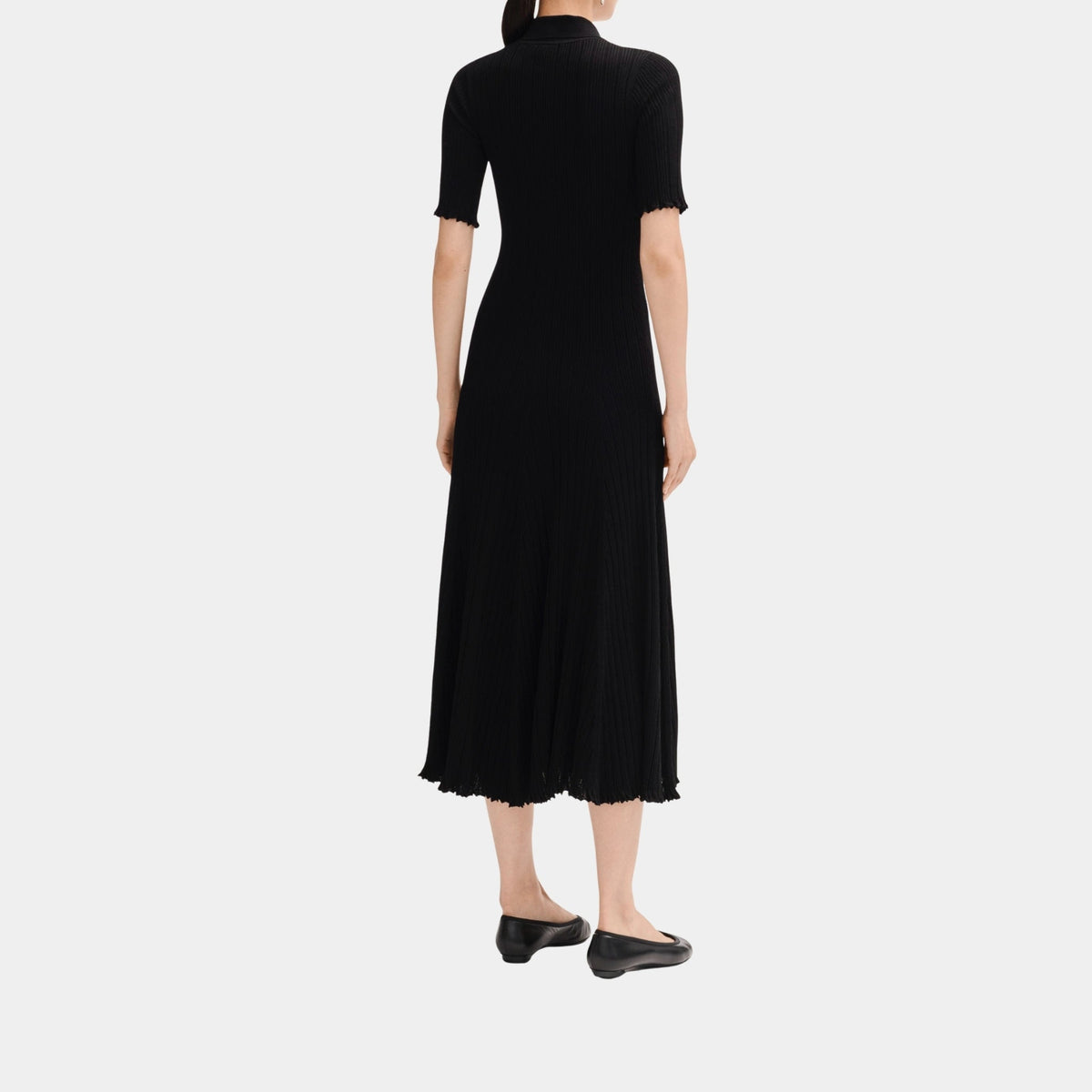 Long Dress in Black Mixed Fibres