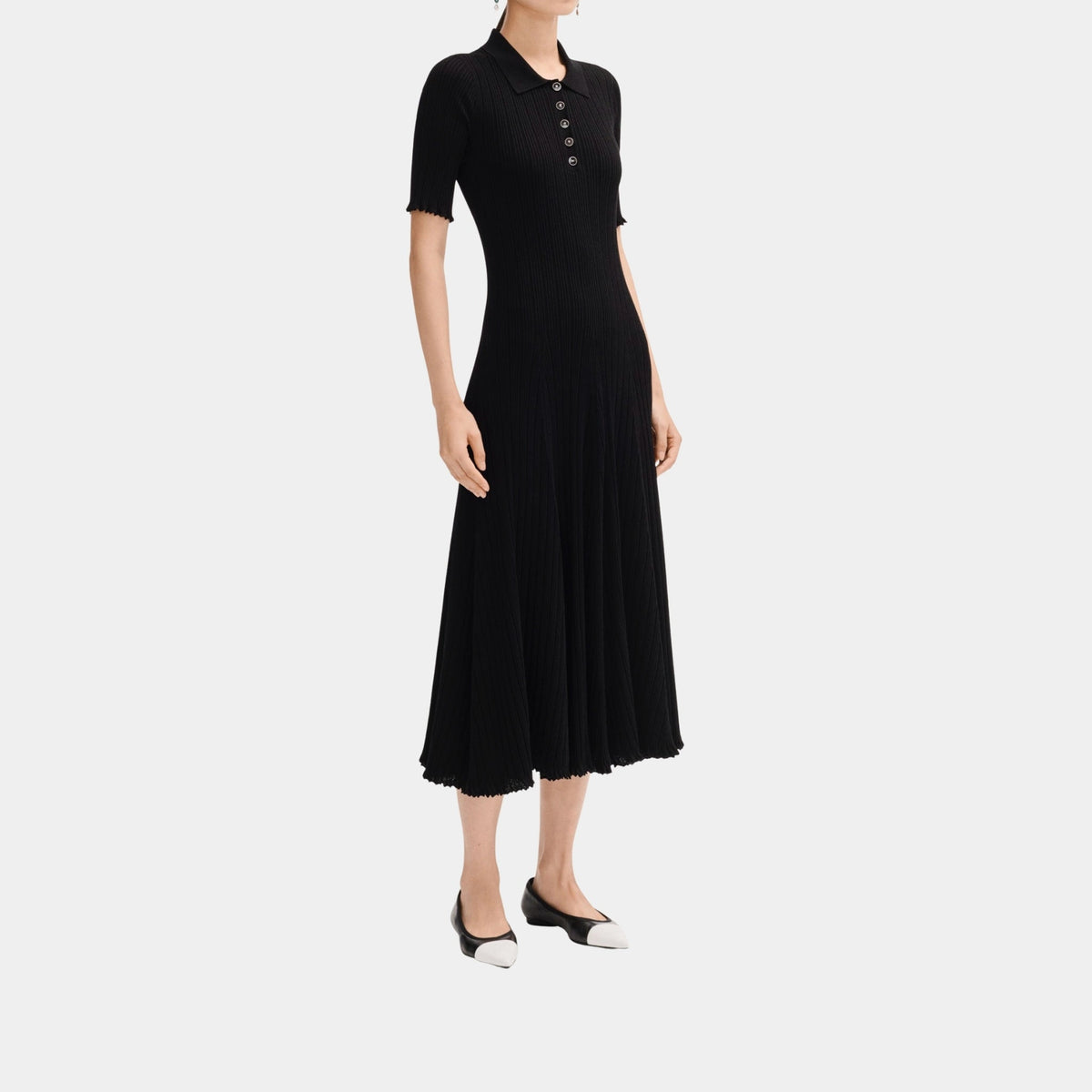 Long Dress in Black Mixed Fibres
