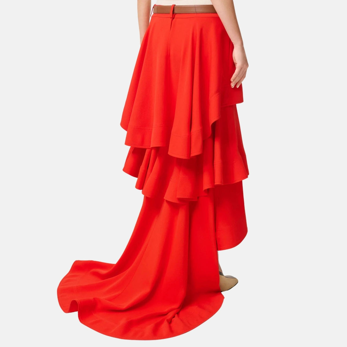 Long Skirt Silk Red